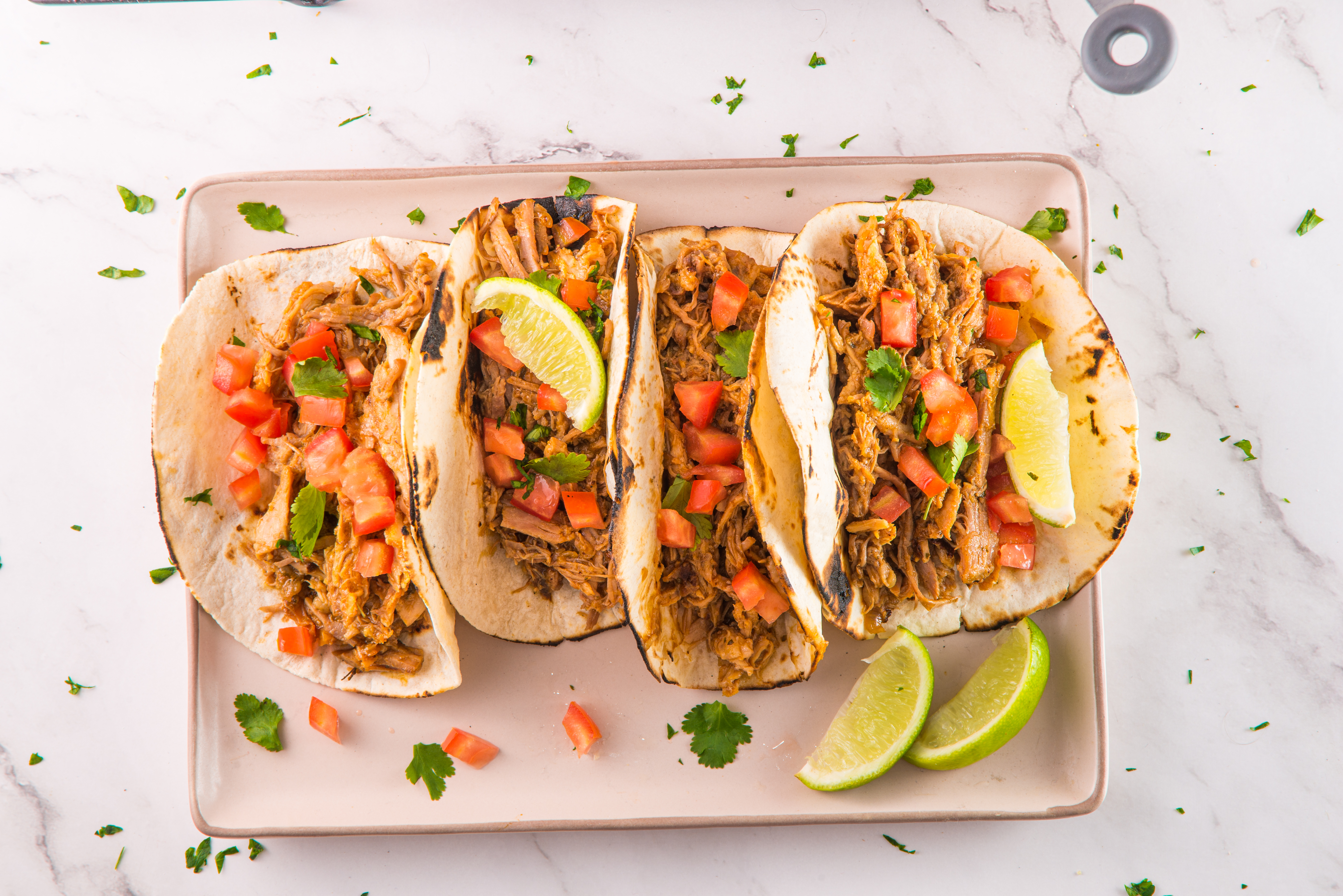 Overhead shot of Pulled Pork Tacos Recipe
