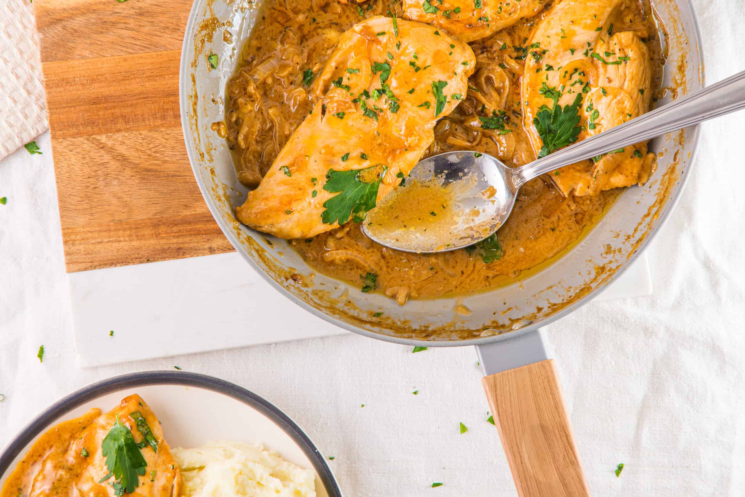 Smothered Chicken with Gravy and Herbs {Paleo, Whole30} 
