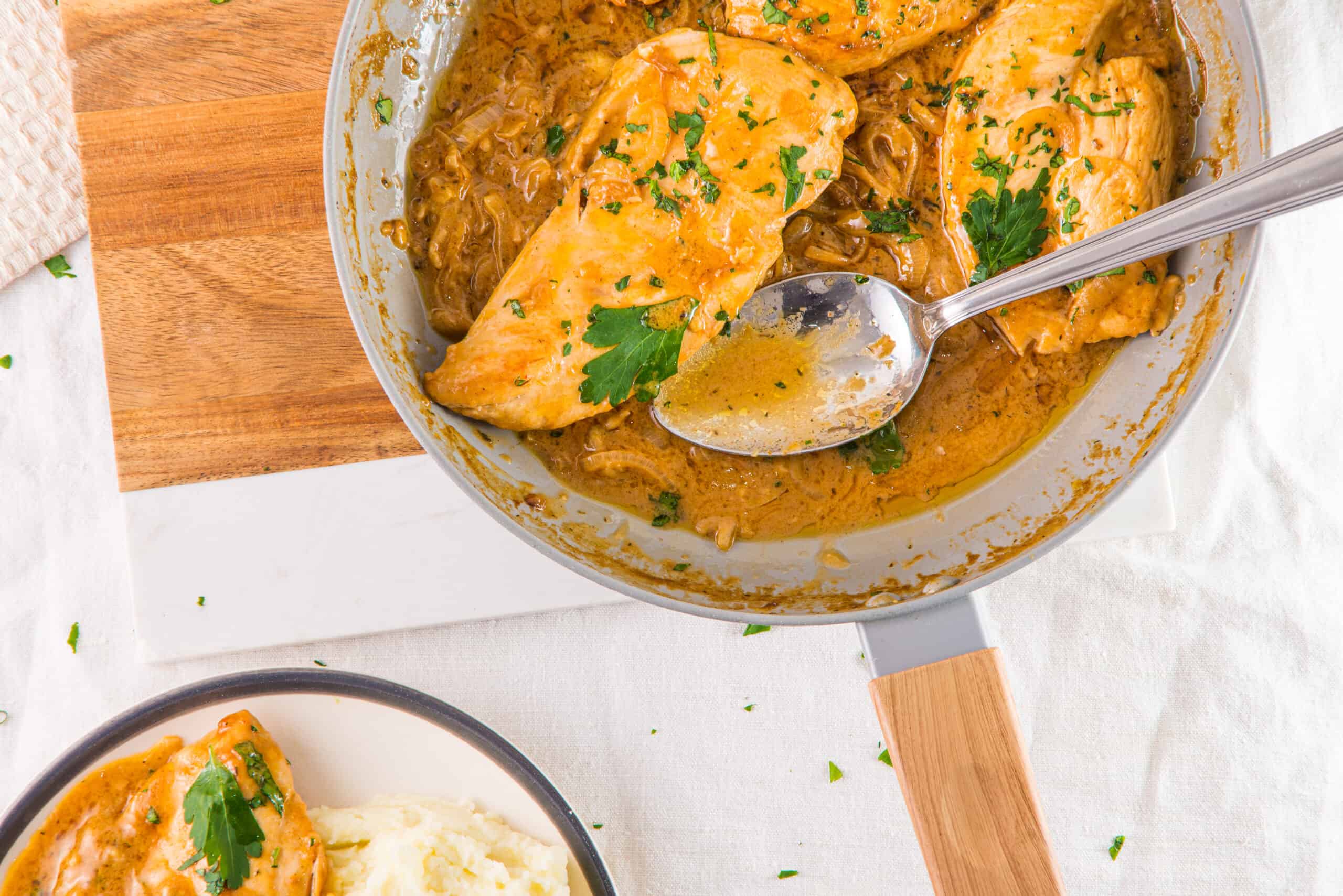Smothered Chicken with Gravy and Herbs {Paleo, Whole30}