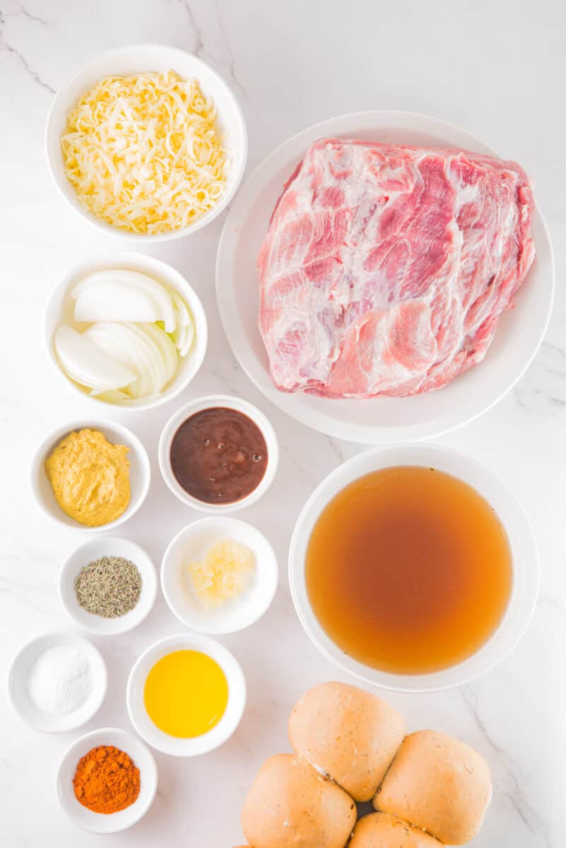 ingredients for pulled pork sliders