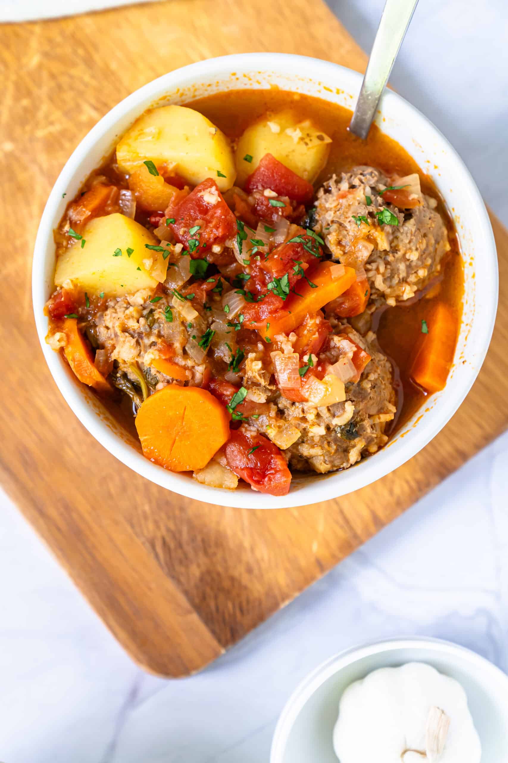 Meatball and potato soup