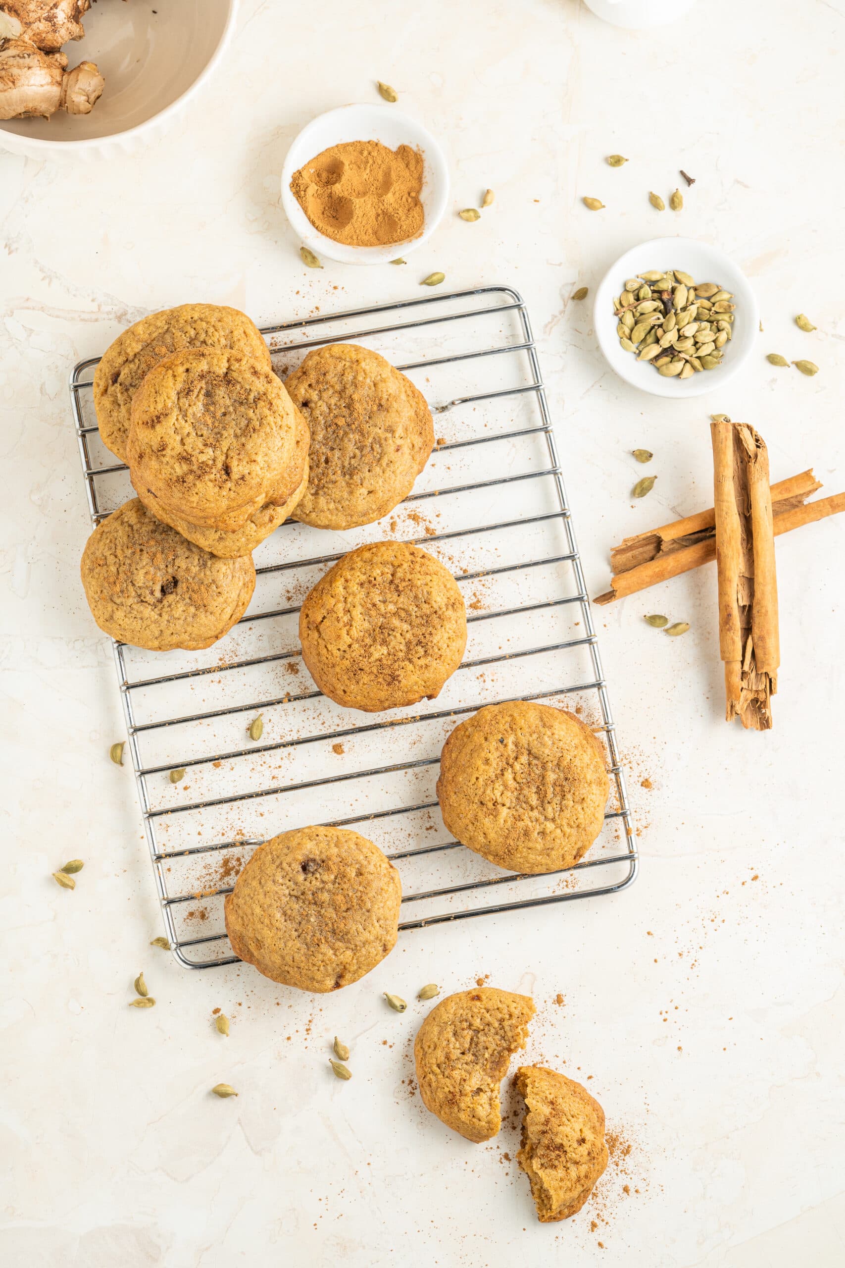 Taylor Swift Chai Tea Cookies on a rack
