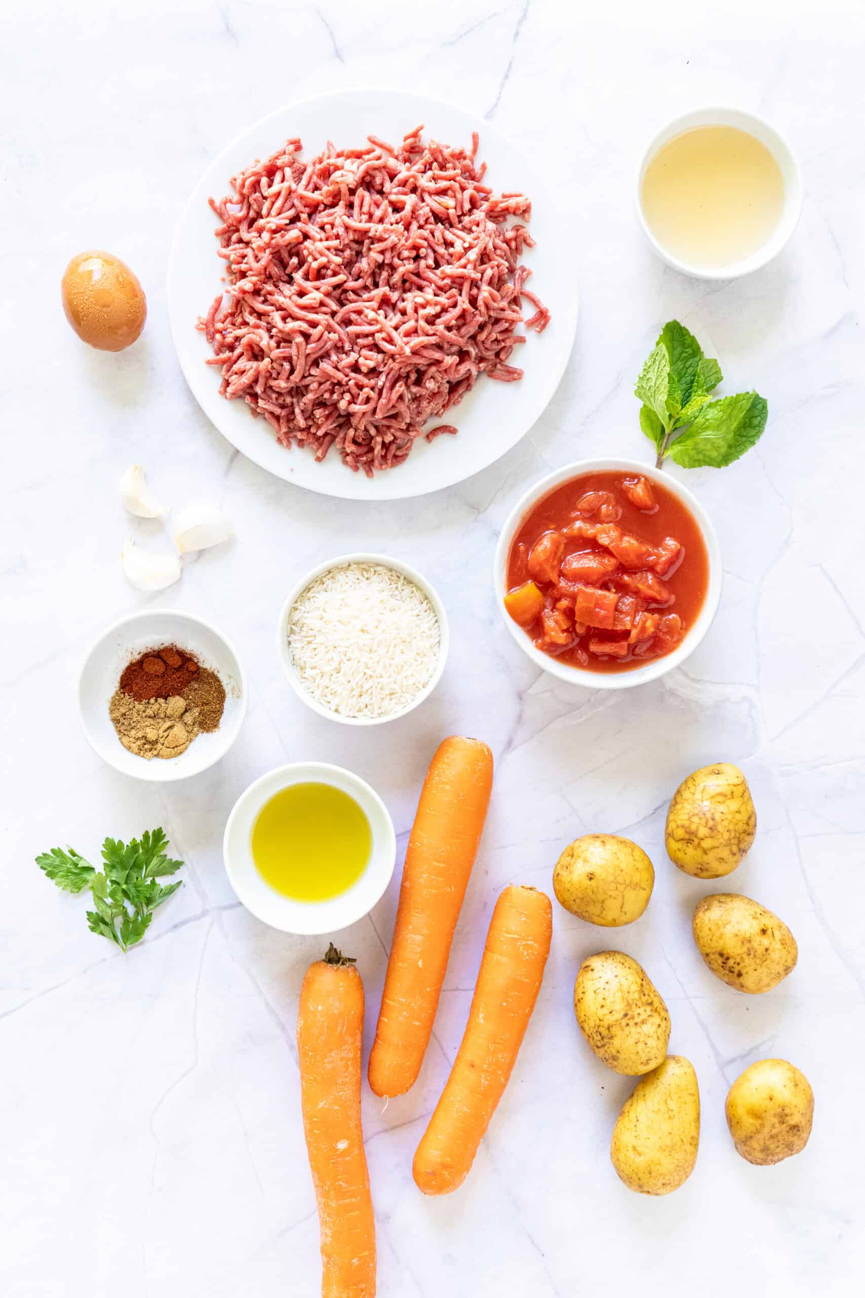 Key ingredients to meatball Soup
