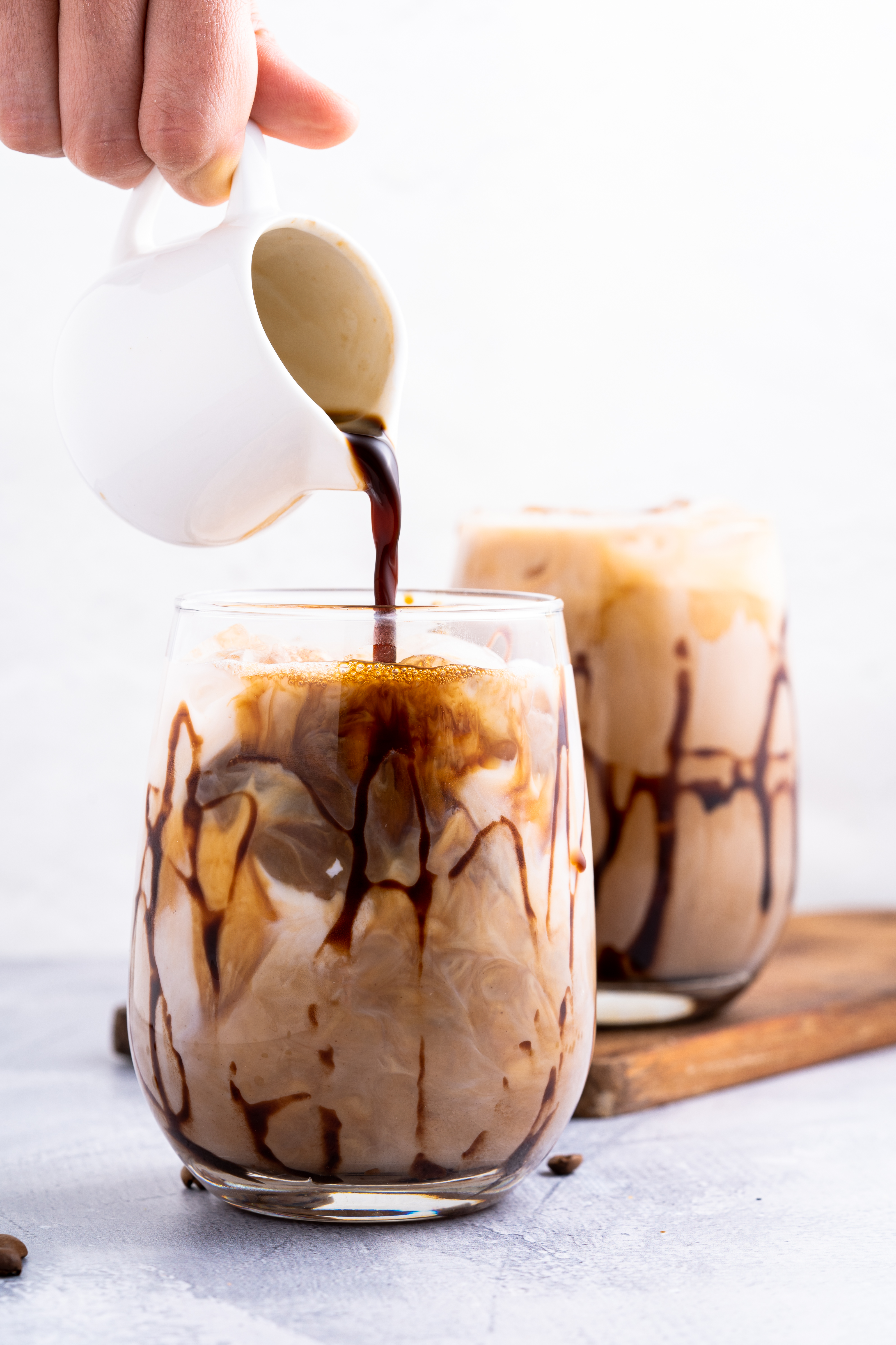 Pouring an Iced Mocha
