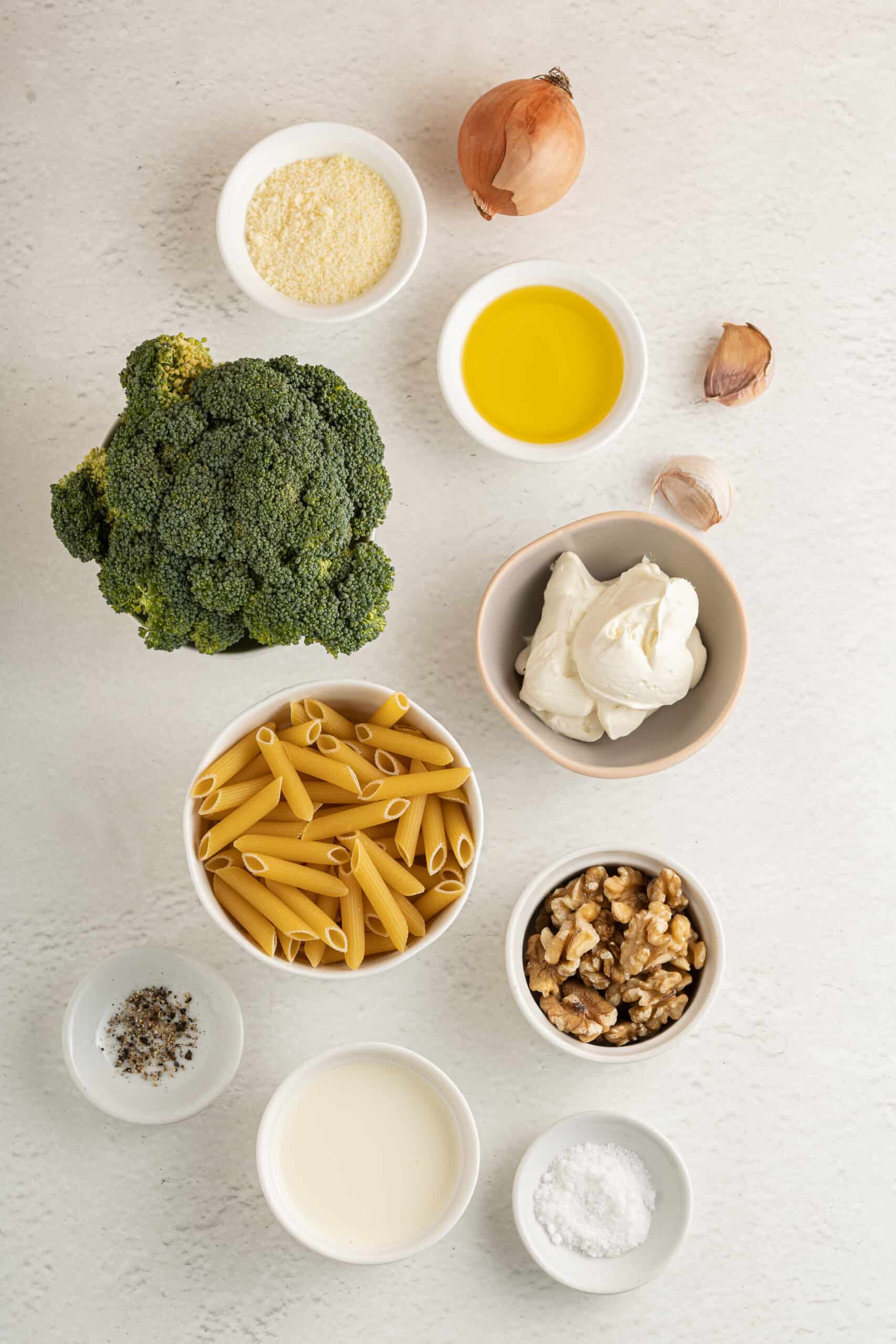 Ingredients to Broccoli Pasta