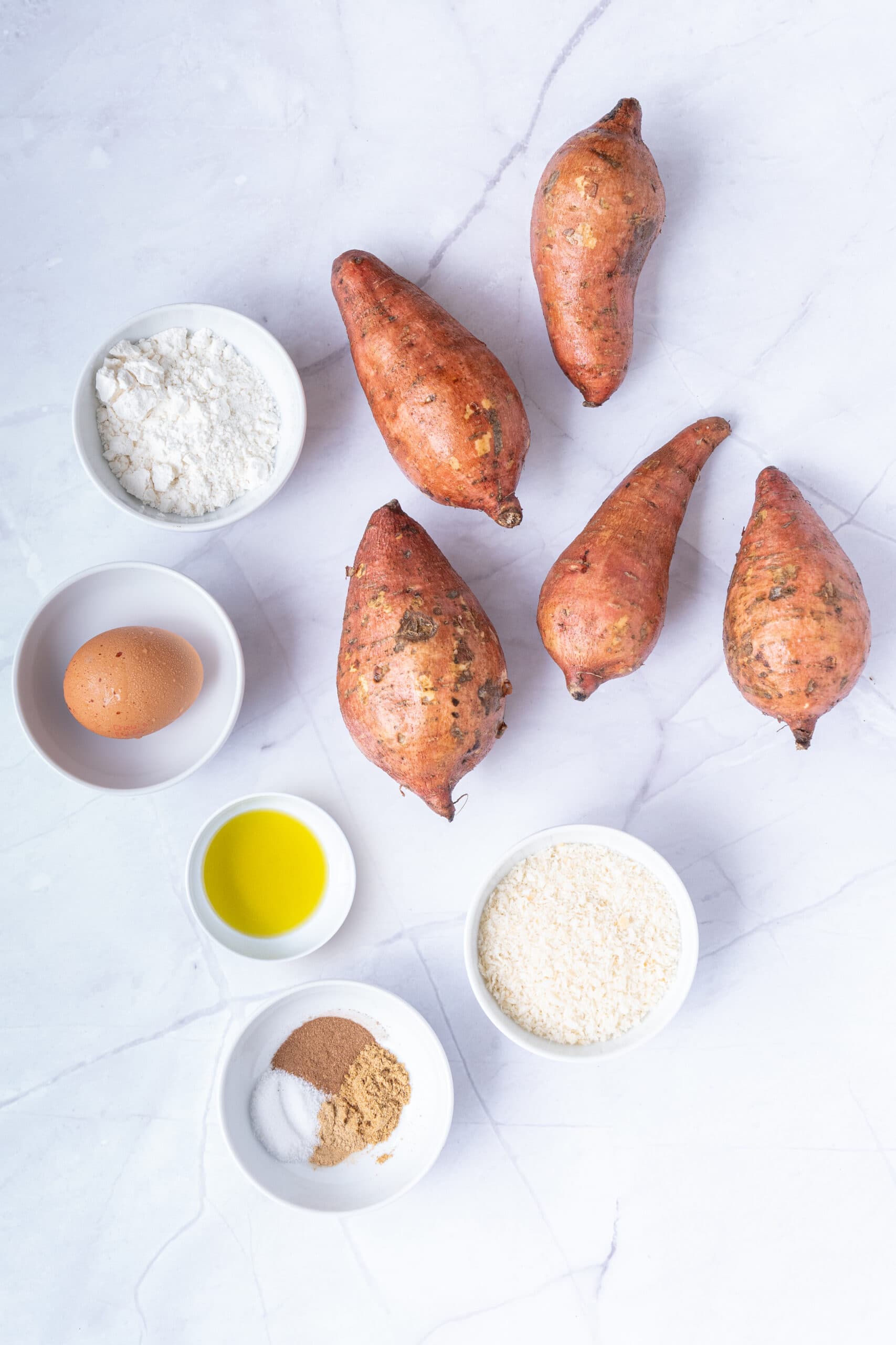 Key Ingredients to Sweet Potatoes Tots 
