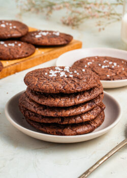 Stack of brownie cookies