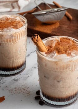 Two glasses of pumpkin spice white russian