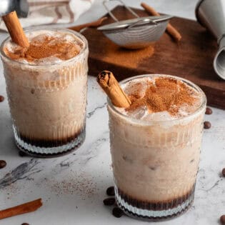 Two glasses of pumpkin spice white russian